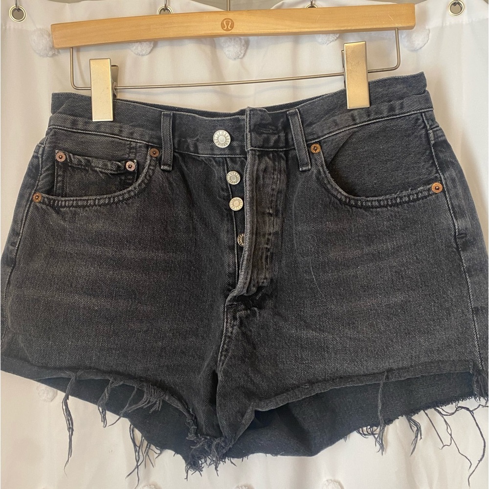 Agolde Black Jean Shorts